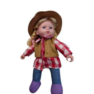 Cowgirl Doll Plastic head cloth body 2021 Kid Concepts 12 inch blonde hair